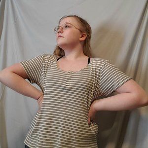 Juniors Striped over-sized tee